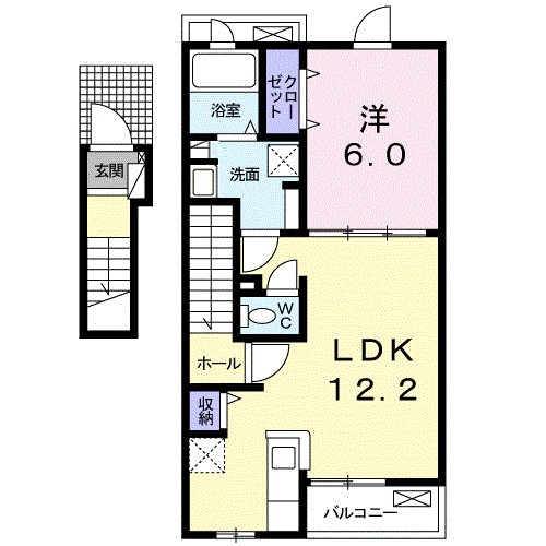 グラシオッソ坂井　Ⅰ 202号室 間取り