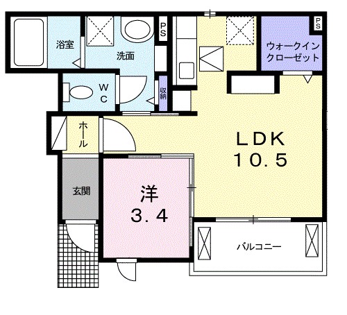 シュウ・レミングＥ 102号室 間取り