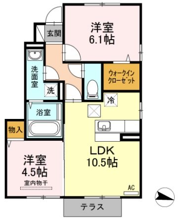 エスポワール（豊岡町） 102号室 間取り