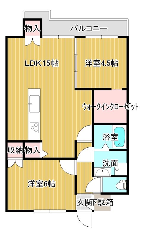 太陽山越ビル  405号室 間取り