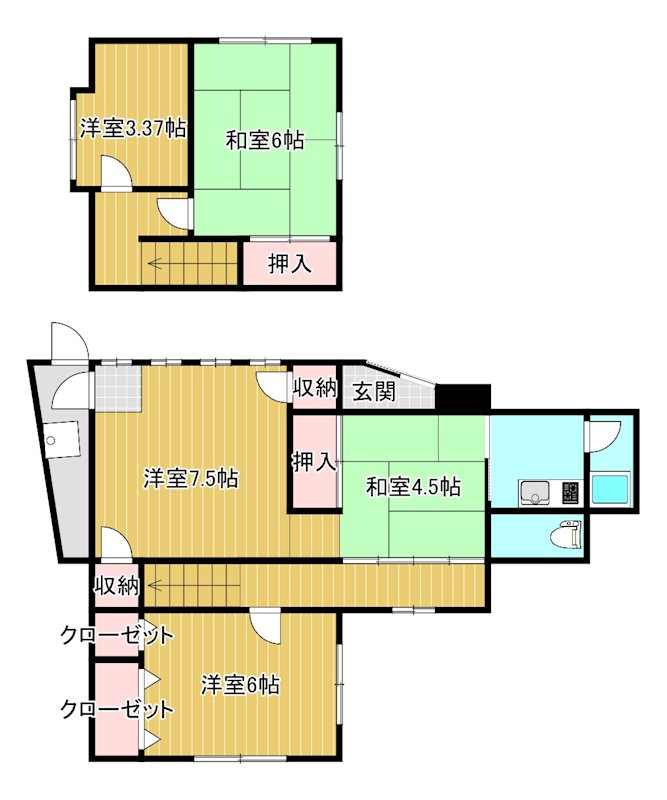坂井町　WH貸家 間取り