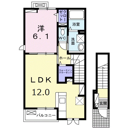 ルミナス今治　Ⅰ 201号室 間取り