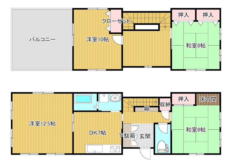 沢津町1丁目貸家 間取り