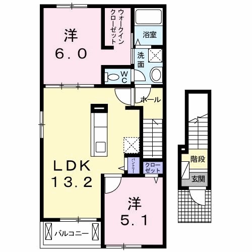 プラシードカーサⅥ 201号室 間取り