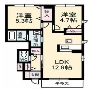 シャーメゾンサンヒルズ  B203号室 間取り