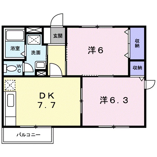 エクセラン別名Ａ 201号室 間取り