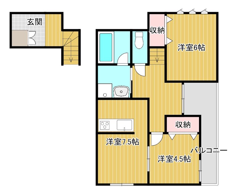久保田町林貸家 2F号室 間取り
