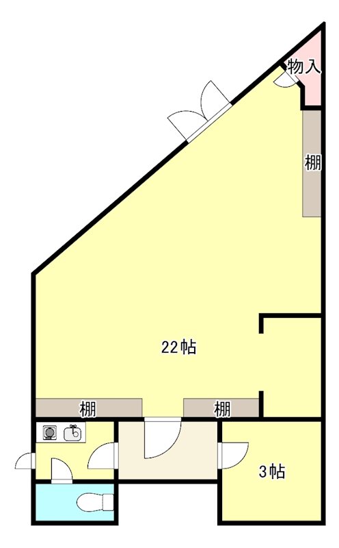 常盤町3丁目鴨頭ビル西側テナント 1号室 間取り