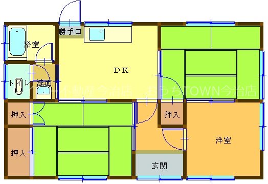 西本貸家（桜井）２ 間取り図