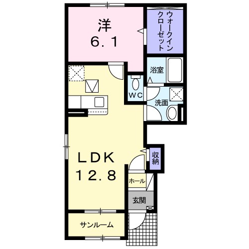 カサブランカ　Ⅲ 101号室 間取り