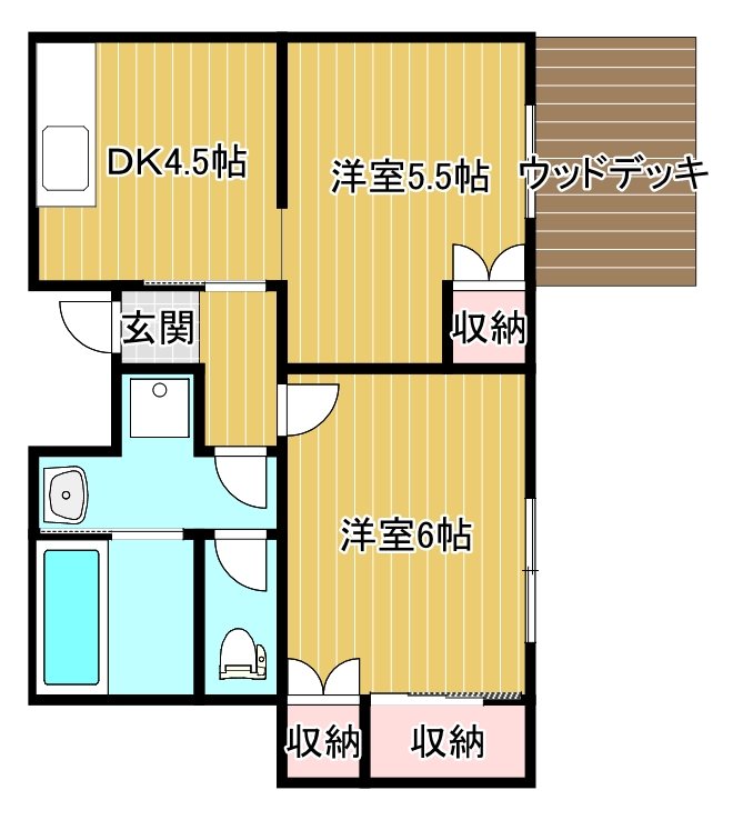 西の土居2丁目9-10貸家 間取り