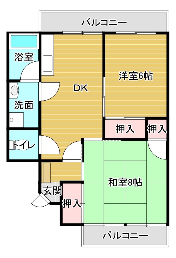 つばきハウス 203号室 間取り