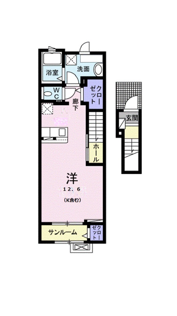 クラール泉池Ｂ 203号室 間取り