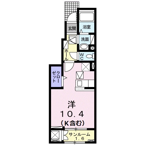 グラシオッソ坂井　Ⅲ 103号室 間取り
