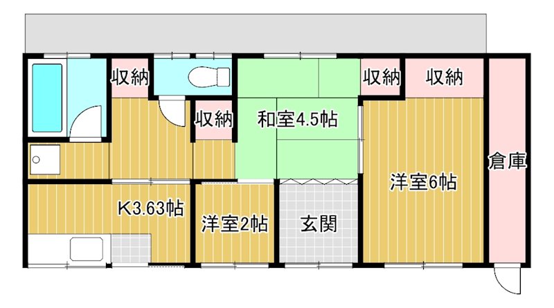 東雲町2丁目11-11貸家 間取り