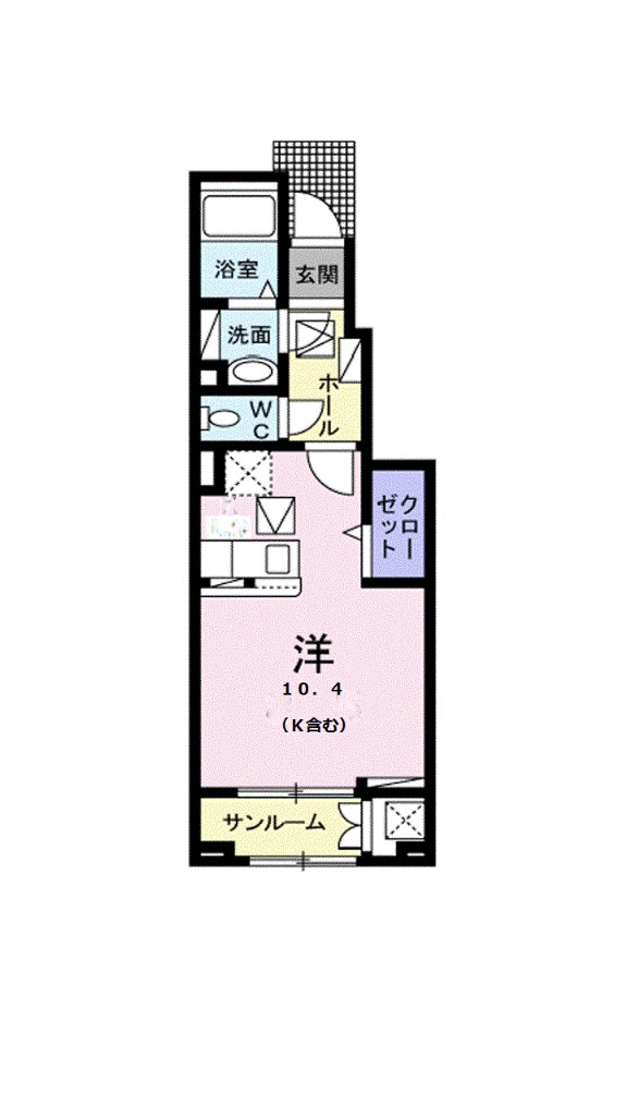 クラール泉池Ａ 103号室 間取り