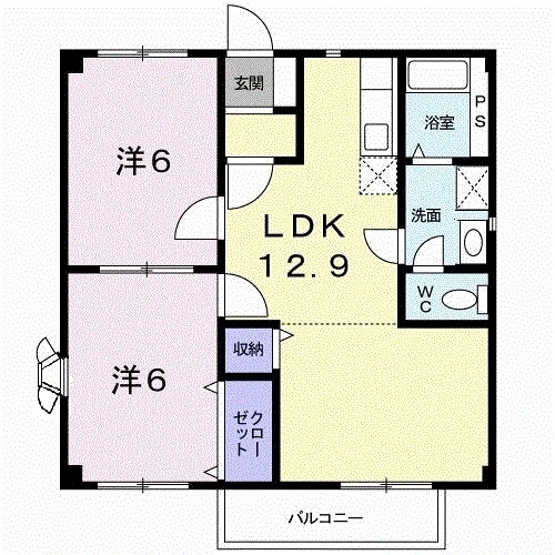 朝日ハイツＡ 202号室 間取り