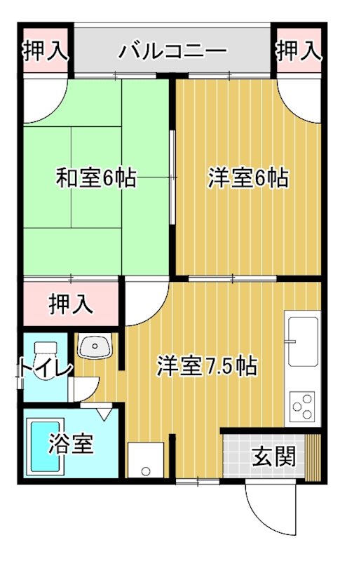 アーバン余戸 202号室 間取り