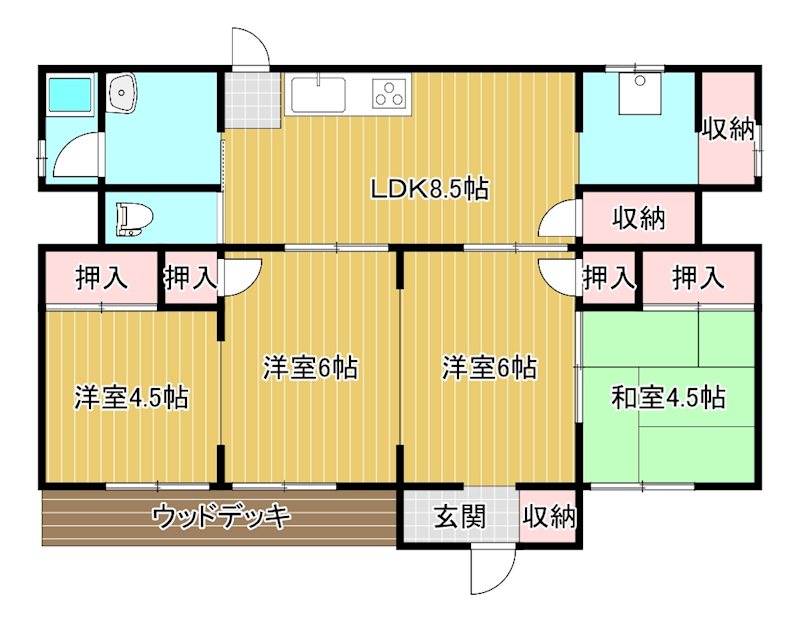 光アパート1F 1F号室 間取り