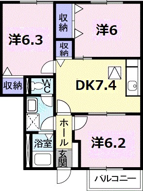 エモーション－２１ 102号室 間取り