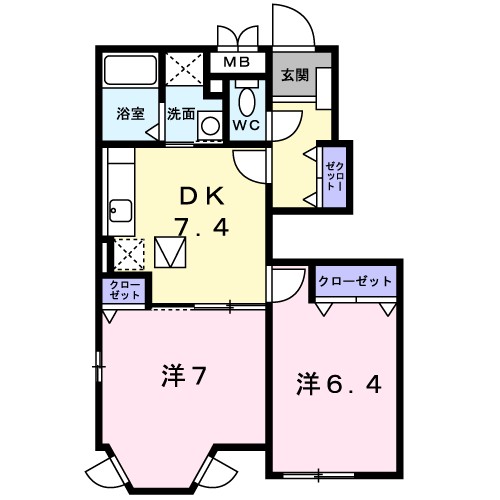 グレイスＫ　Ｄ 105号室 間取り