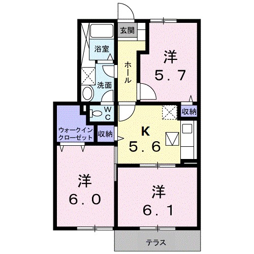 オーブリーＳ 103号室 間取り