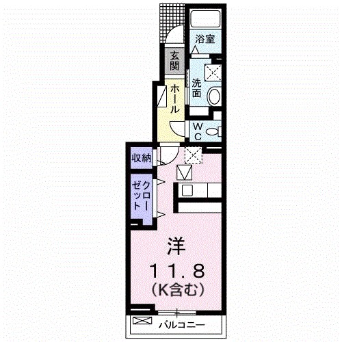 メリーアドニス　Ｂ 102号室 間取り