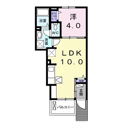クラール東村　Ｂ 102号室 間取り