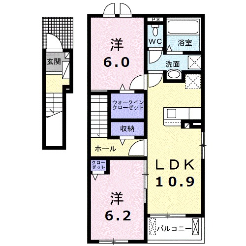 サンセール　Ⅲ 201号室 間取り
