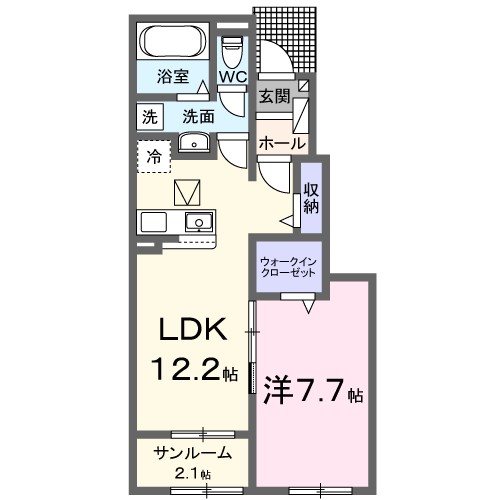 プラス　オン 105号室 間取り