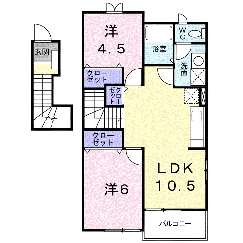 コンフォートＡ 201号室 間取り