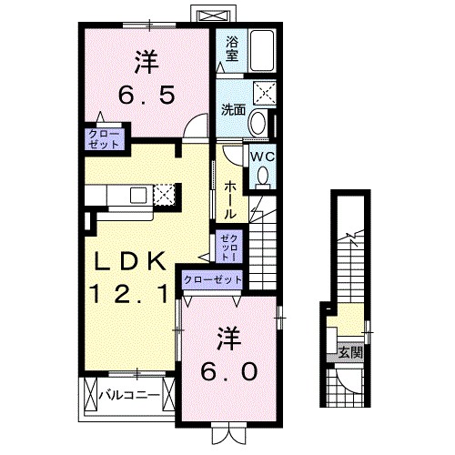 アルバ・田の上　Ｂ 203号室 間取り