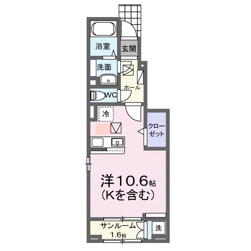 プレフェリート・Ⅴ 107号室 間取り