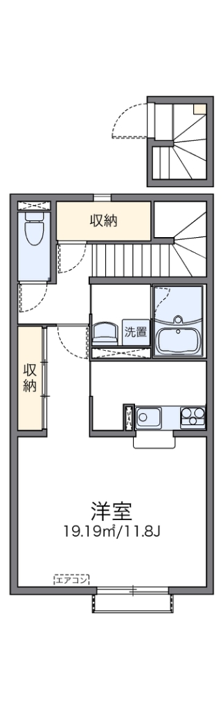 レオネクストプティボヌール 206号室 間取り