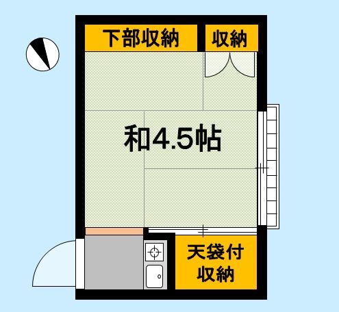 幸和荘 2F10号室 間取り