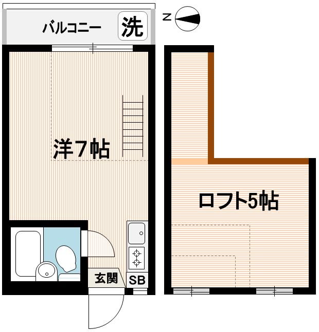 リバーストンコーポＢ棟 202号室 間取り