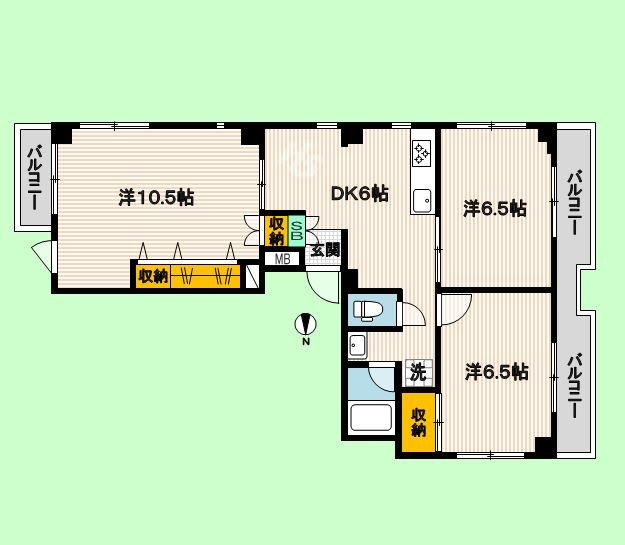 エンゼル宮本 403号室 間取り