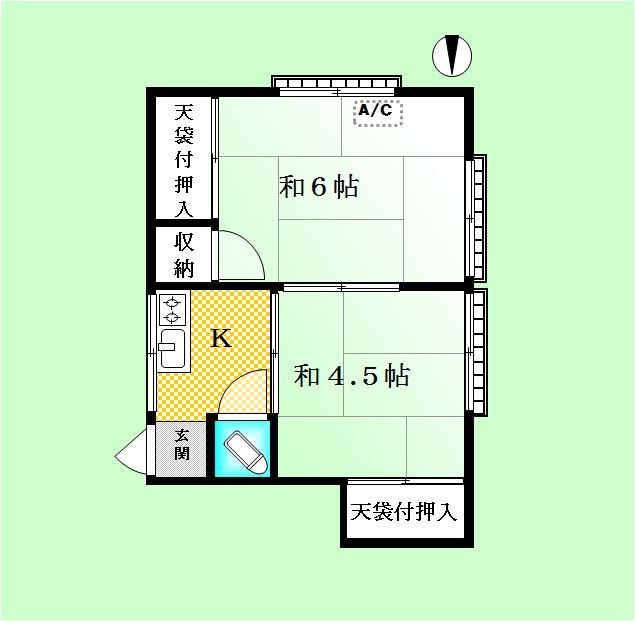 野口アパート 202号室 間取り