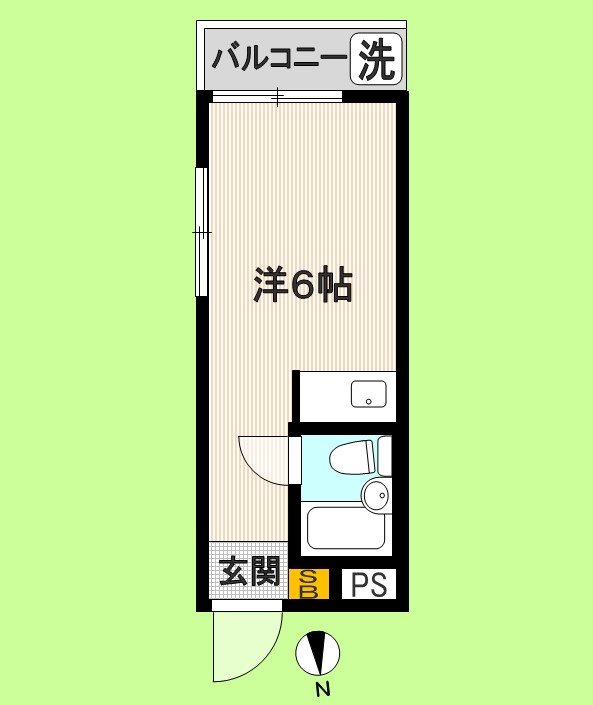 カエサル千早町 205号室 間取り