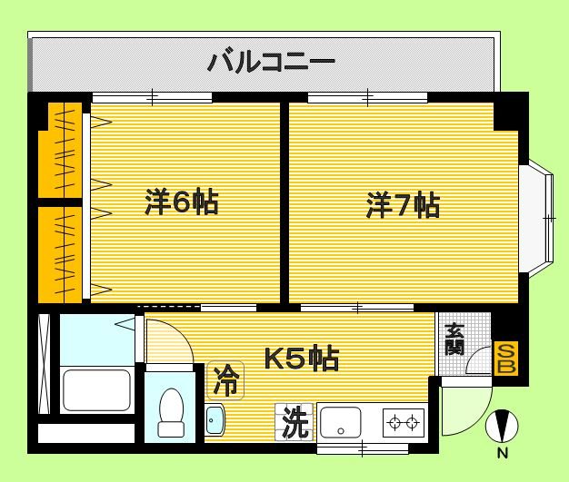 コスモ新中野 302号室 間取り