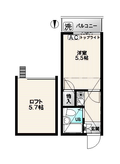 コスモス21 203号室 間取り
