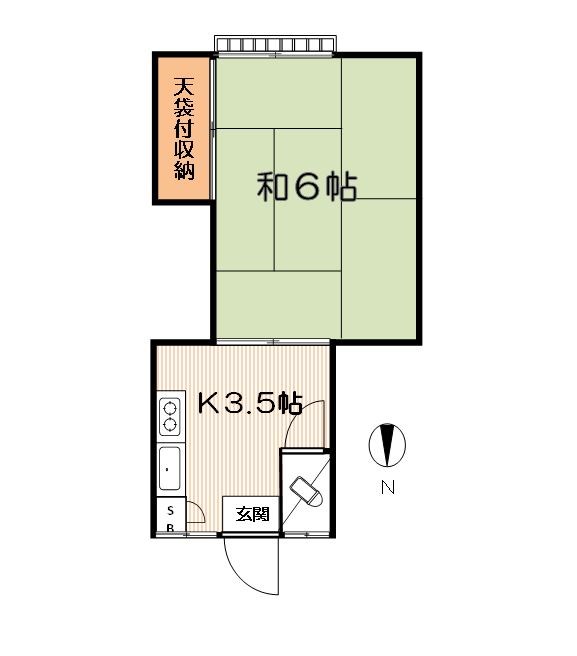 中野荘 206号室 間取り