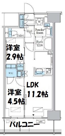 パークアクシス新宿百人町 103号室 間取り