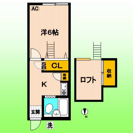 グリーンパレス 202号室 間取り