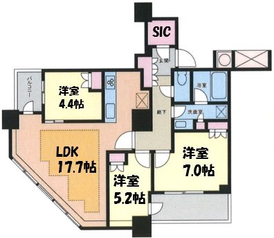 ザ・パークハウス西新宿タワー60 2710号室 間取り