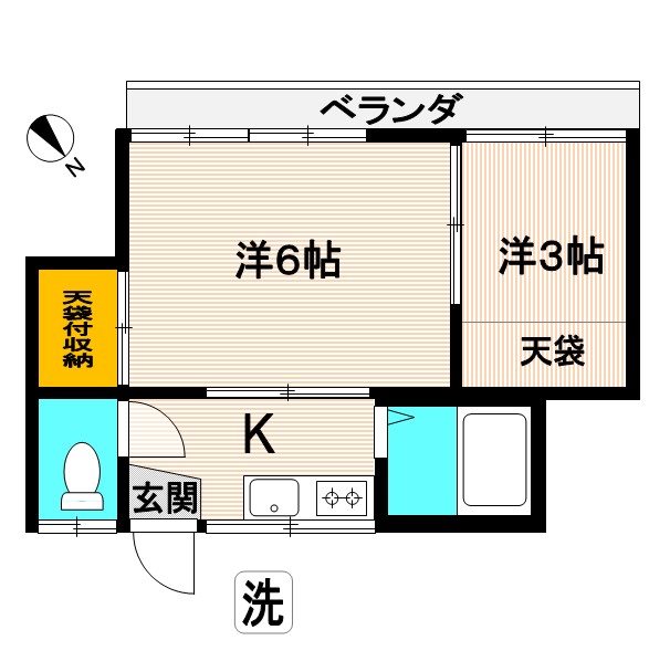 高橋ハイツ 202号室 間取り