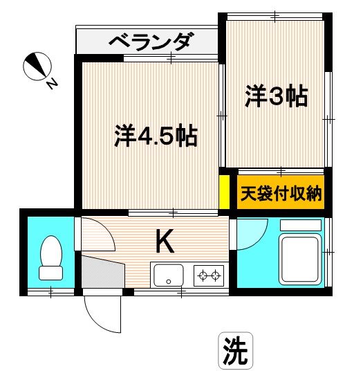 高橋ハイツ 203号室 間取り