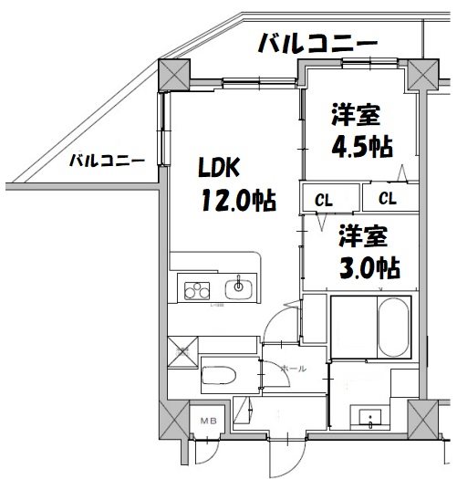 The　Orchid　Manor2 402号室 間取り