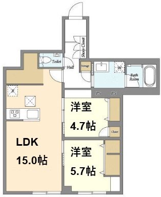 L’ｓ　residence東中野 101号室 間取り
