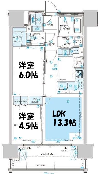 ディームス渋谷本町 805号室 間取り